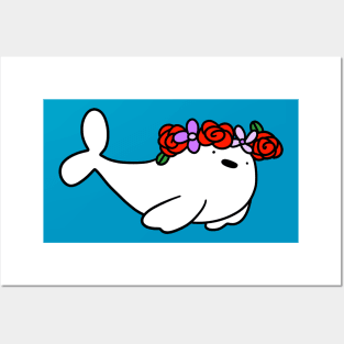 Flower Crown Baby Harp Seal Posters and Art